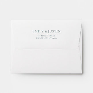 Vintage Elegant Dusty Blue Baroque Wedding Envelope