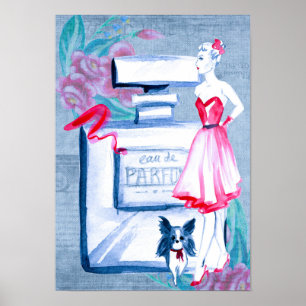 Vintage Elegant Eau De Parfum Ladies Boudoir Poster