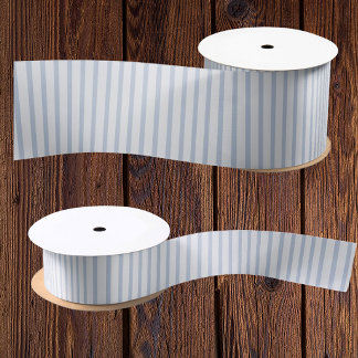 Vintage Elegant Faded Blue Stripe All Occasion  Satin Ribbon