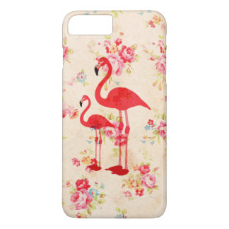 Vintage elegant flamingos red roses floral iPhone 8 plus/7 plus case