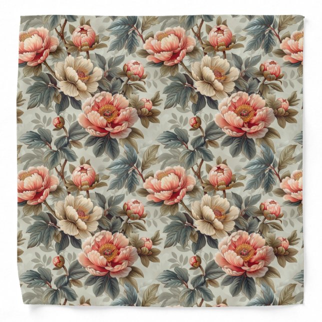 Vintage elegant floral bandana (Front)