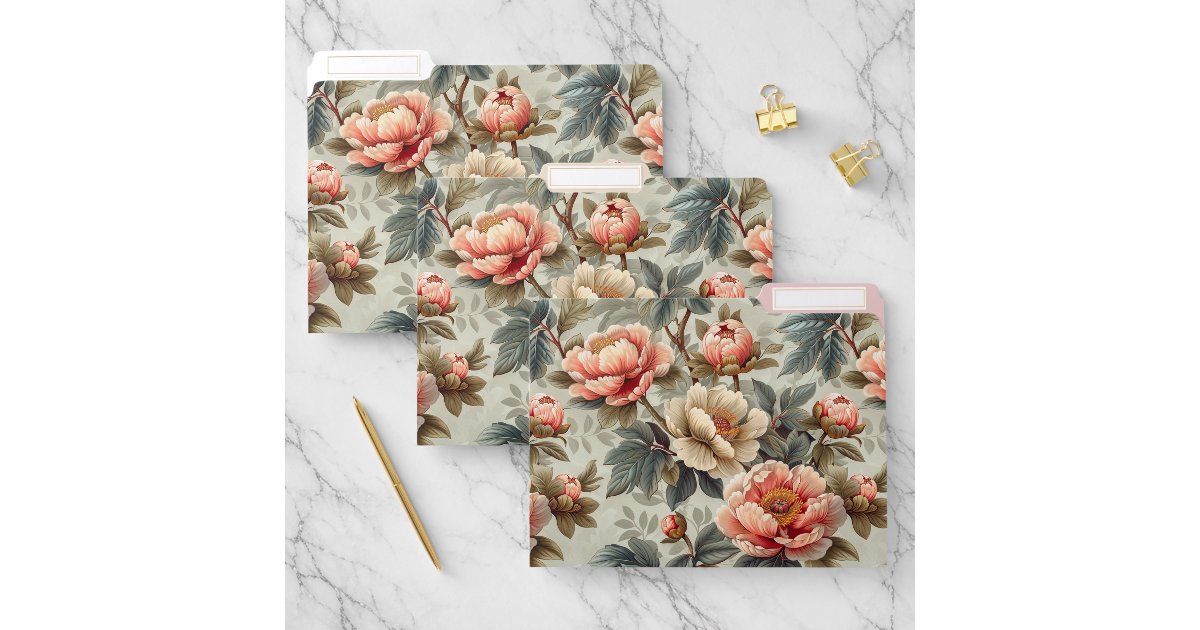 Vintage elegant floral file folder | Zazzle