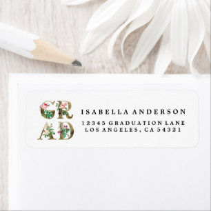 VINTAGE ELEGANT FLORAL GRAD RETURN ADDRESS LABELS