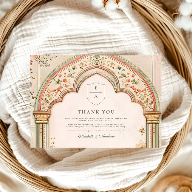 Vintage Elegant Floral Islamic Wedding Thank You Card (Creator Uploaded)