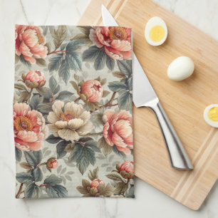 Vintage elegant floral kitchen towel