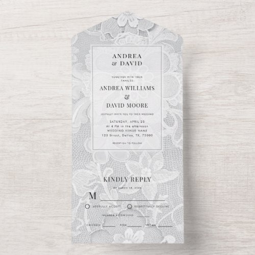 Vintage Elegant Floral Lace Wedding