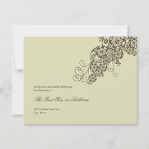 Vintage Elegant Floral Paisley Wedding Reception Invitation