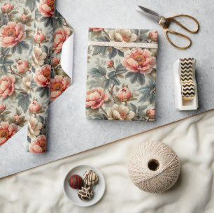 Vintage elegant floral wrapping paper