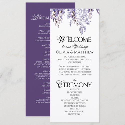 Vintage Elegant Florals Regency Wedding Program