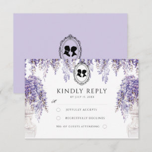 Vintage Elegant Florals Regency Wedding RSVP Card