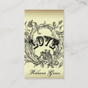 Vintage Elegant Flourish Swirls  Tattoo Artist Business Card