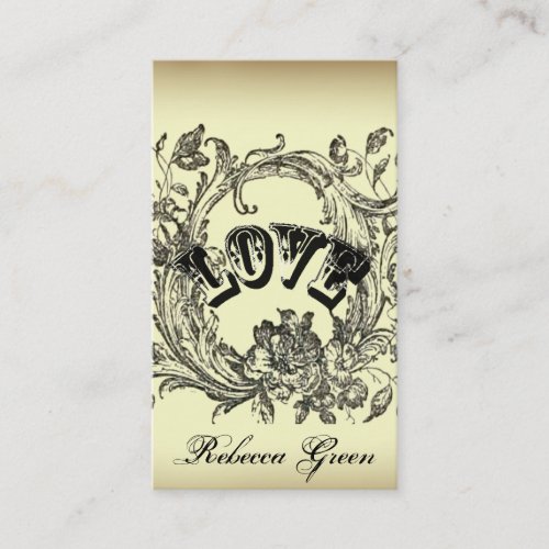 Vintage Elegant Flourish Swirls  Tattoo Artist Business Card