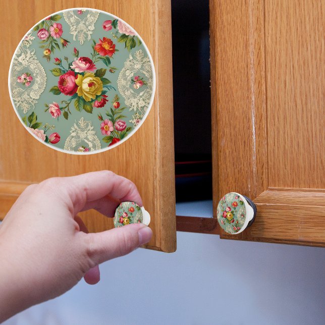 Vintage Elegant Flower  Ceramic Knob (Creator Uploaded)