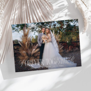 Vintage Elegant Forever Together Wedding Photo Announcement