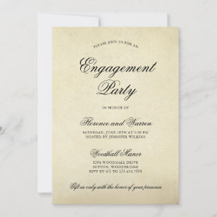 Vintage Elegant Formal Engagement Party Invitation