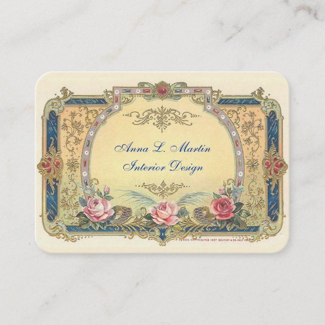 Vintage  Elegant French Country  Business Card (Front)