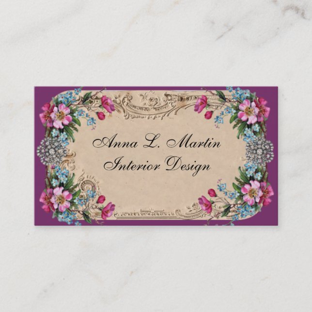 Vintage Elegant French Country  Business Cards (Front)