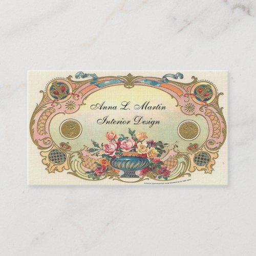 Vintage Elegant French Country Floral Business Card