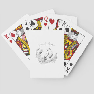 Vintage Elegant Garden - Minimal BNW Bird&Flower Poker Cards