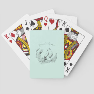 Vintage Elegant Garden - Minimal BNW Bird&Flower Poker Cards