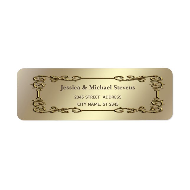 Vintage elegant gold frame label (Front)