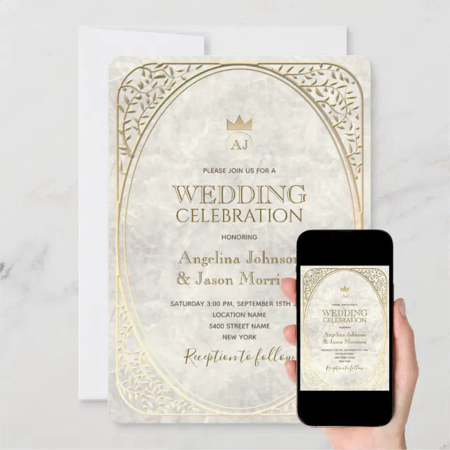 Vintage Elegant Gold Wedding Invitation Zazzle