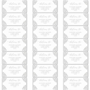 Vintage Elegant Gray Wedding Guest Address Labels