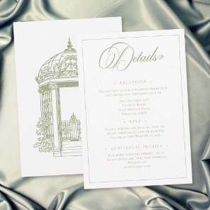 Vintage Elegant Green Crest Garden Wedding Enclosure Card