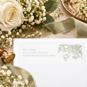 Vintage Elegant Green Crest Garden Wedding Label