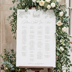 Vintage Elegant Green Crest Garden Wedding Seat Foam Board
