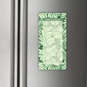 Vintage Elegant Green Foliage Fresh To Do List Magnetic Notepad