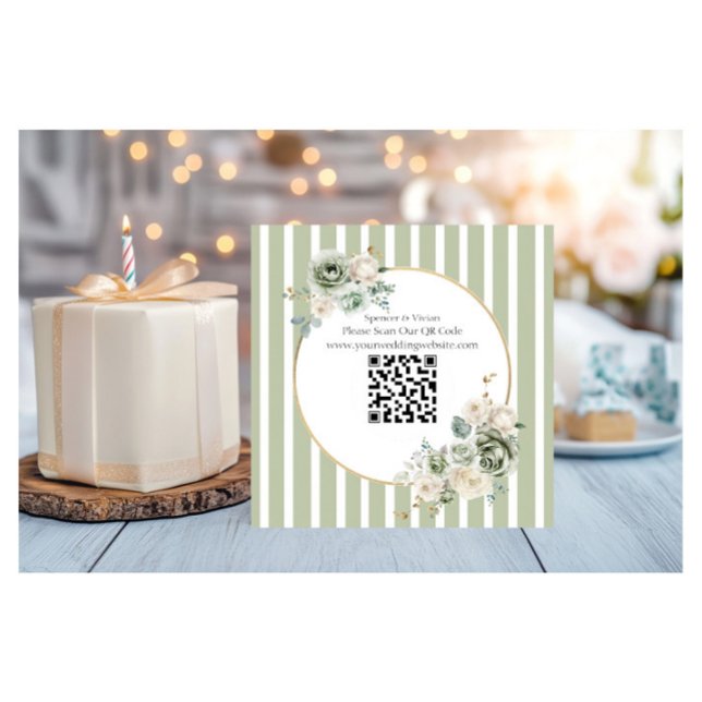  Vintage & Elegant Green & Gold Micro wedding Enclosure Card (Creator Uploaded)