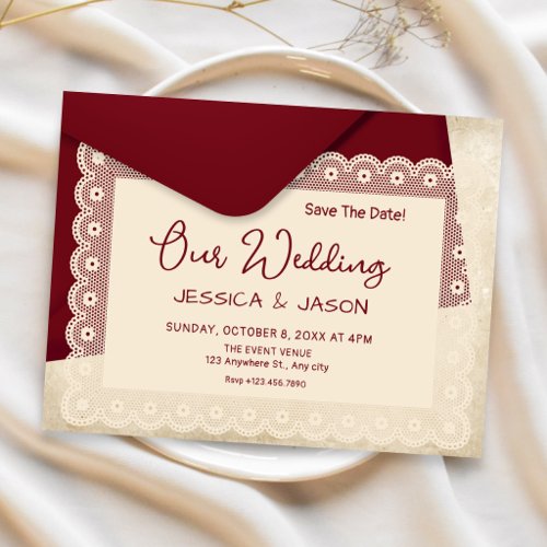 Vintage elegant handwriting wedding  save the date