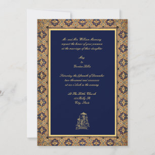 Vintage Elegant Indian 17th Century Border Wedding Invitation