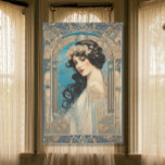 Vintage Elegant Lady Art Nouveau Gold Ephemera Tissue Paper