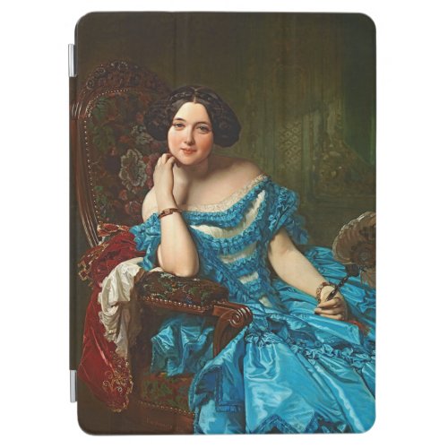 Vintage Elegant Lady In Blue Green Dress iPad Air Cover