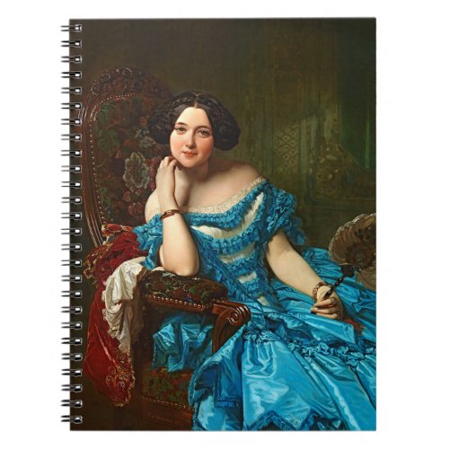 Vintage Elegant Lady In Blue Green Dress Notebook
