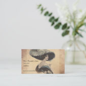 Vintage Elegant Lady in Feather Hat Business Cards (Standing Front)