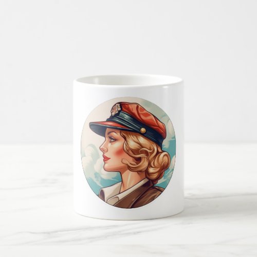 Vintage Elegant Lady Photo Mug Graceful Nostalgia Coffee Mug