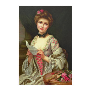 Vintage Elegant Lady With Roses Acrylic Print