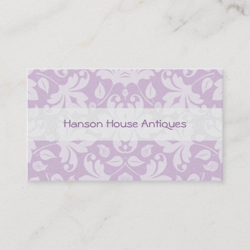 Customizable Vintage Elegant Lavender Damask Business Card