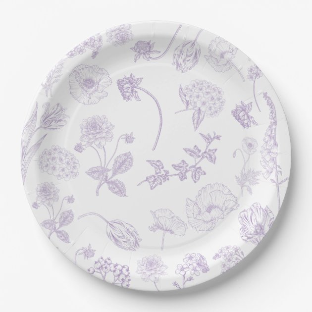 Lavender paper plates clearance