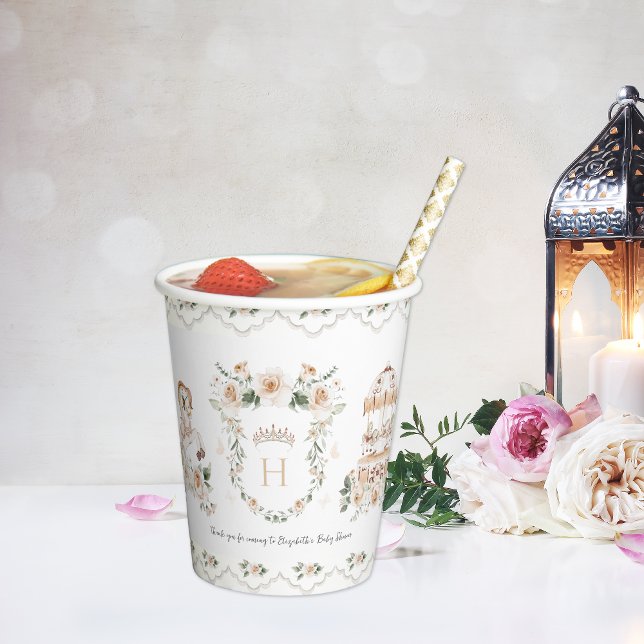 Vintage Elegant | Little Princess Baby Shower Paper Cups (Creator Uploaded)