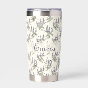 Vintage Elegant Lupine & Bees Botanical Pattern –  Insulated Tumbler