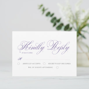 Vintage Elegant Minimalist Script Regency Wedding RSVP Card