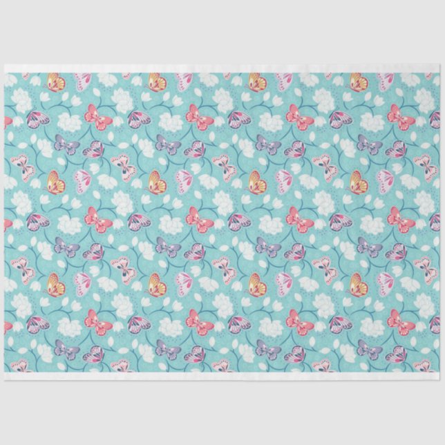 Vintage Elegant Modern Floral Tissue Paper (Front)