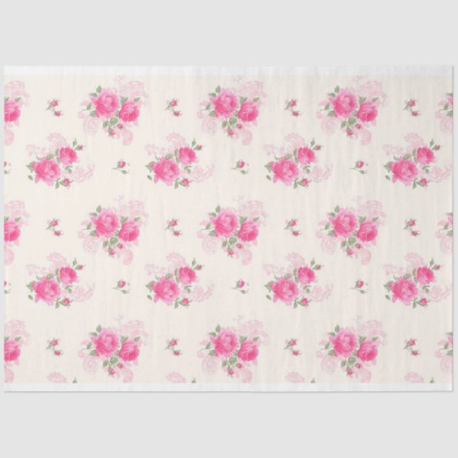 Vintage Elegant Modern Floral Tissue Paper (Front)