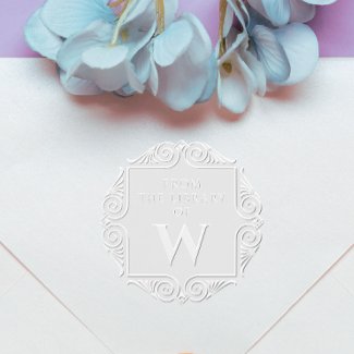 Vintage Elegant Monogram Initial Ex Libris Frame