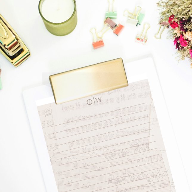 Vintage Elegant Music Note Initial Lined Letterhead (Creator Uploaded)