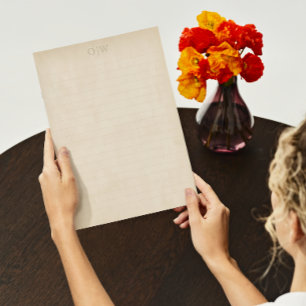 Vintage Elegant Old Paper Initial Lined Letter